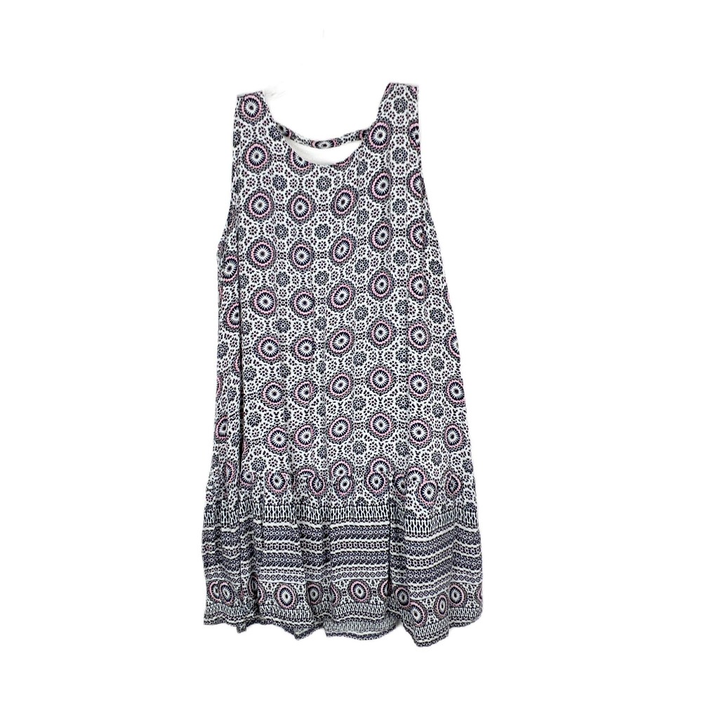 Japna Kids Dress Girls 14 Pink Blue All Over Print Sleeveless Shift Casu…